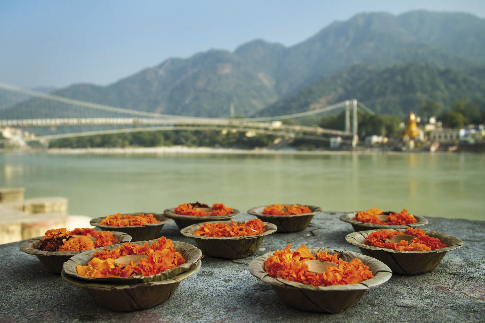 Rishikesh am heiligen Fluss Ganges