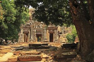Am Heiligtum des Wat Phou in Süd-Laos Am Heiligtum des Wat Phou in Süd-Laos