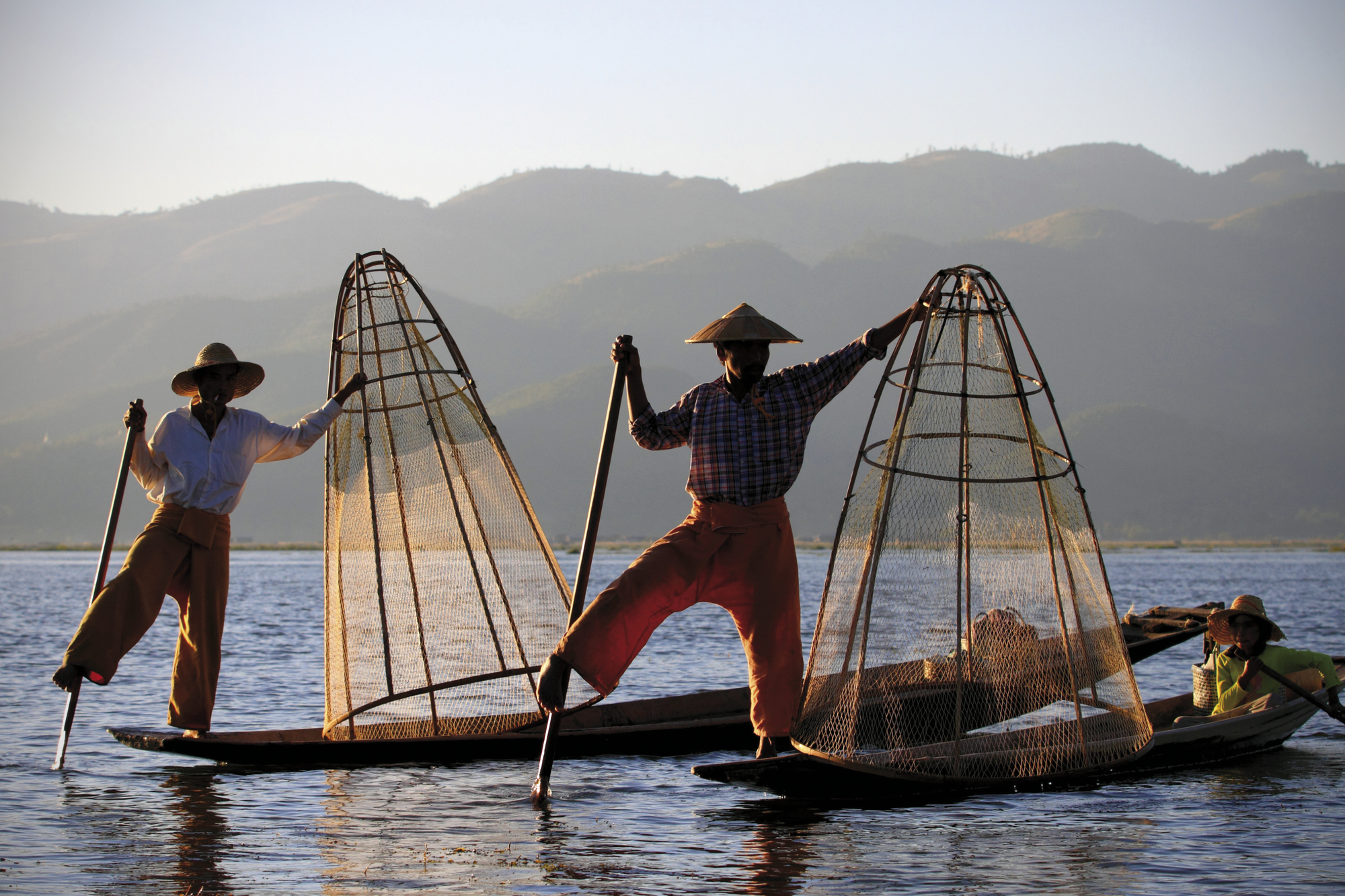 Traditionelle Fischer auf dem Inle-See